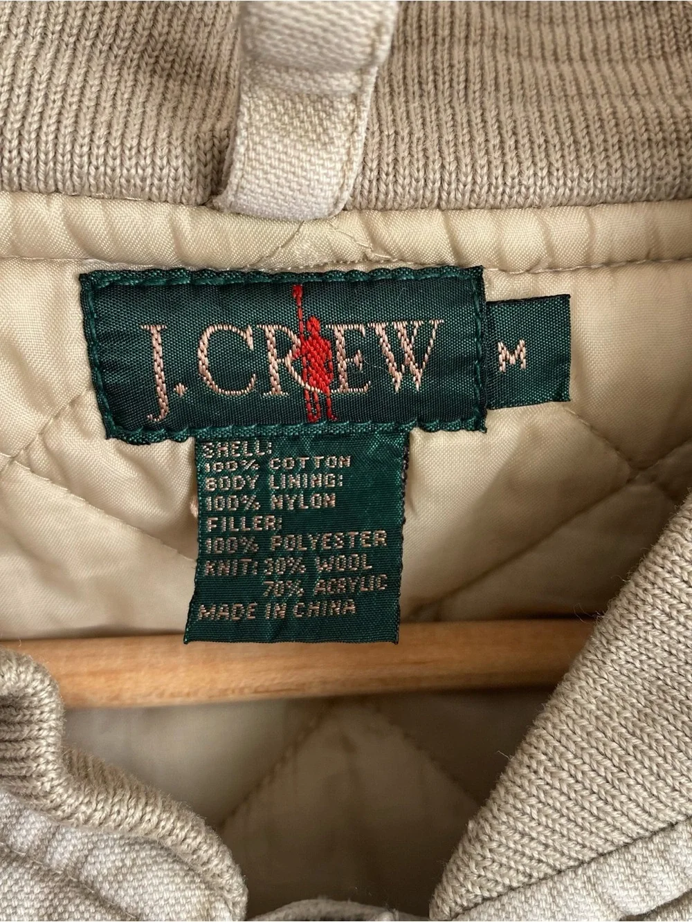 Vintage J. Crew canvas vest puffer quilt lined work wear, M